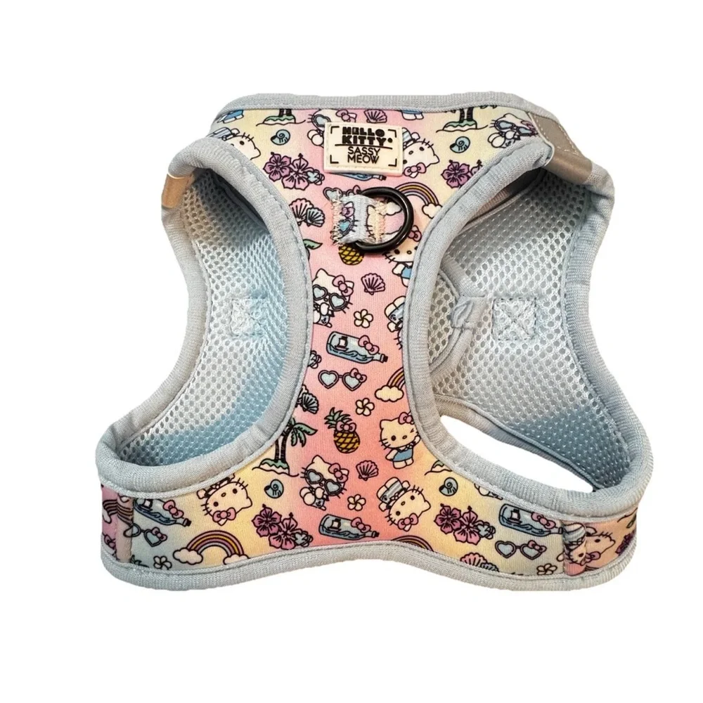 NWOT Hello Kitty Sassy Meow Harness For Cat Size Medium Pink Blue